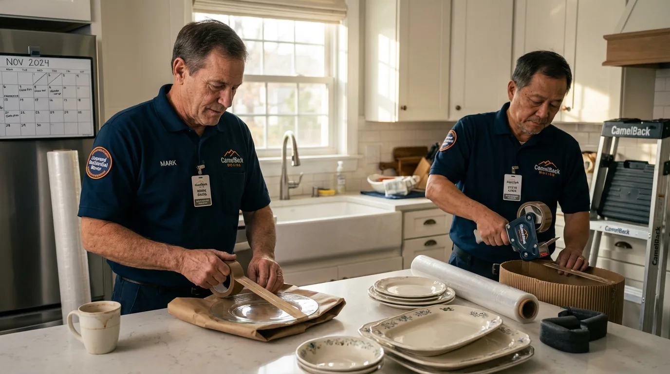 Professional crew packing kitchen dishware in Glen Burnie, MD